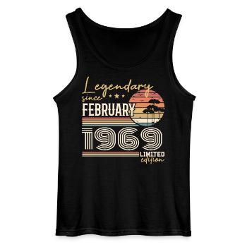 Februari 1969 Verjaardag 1969 Legends februari - Gildan mannen tanktop - zwart - Voor - AI Model Male 185 dark (185cm)