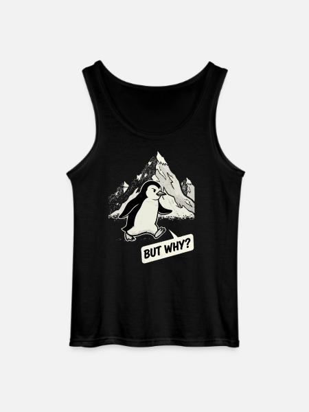 But Why Pinguin - Gildan Männer Tank Top - Schwarz