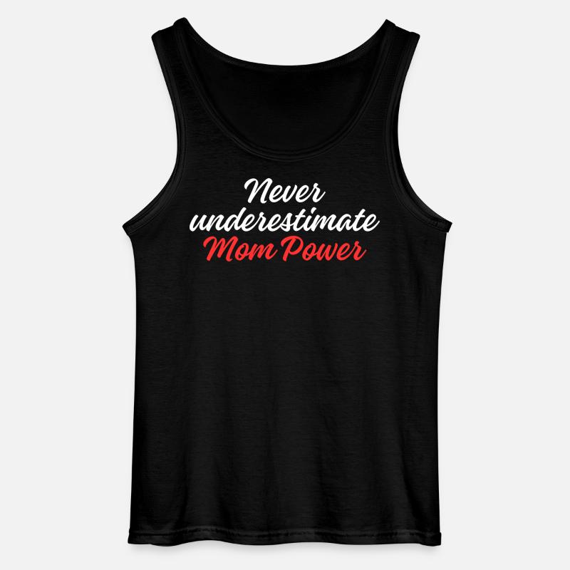 Never Underestimate Mom Power - Gildan Männer Tank Top - Schwarz