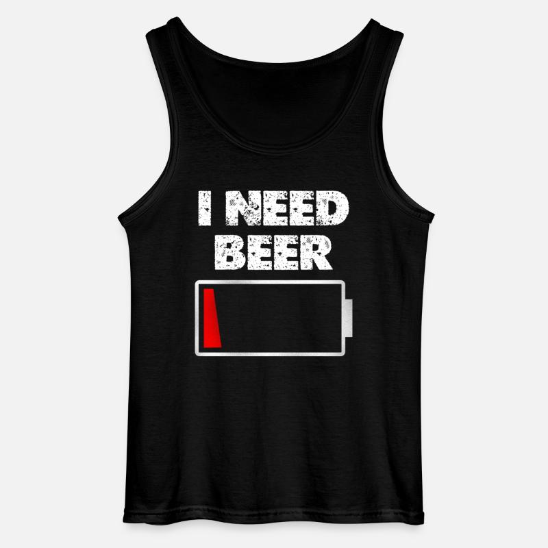 I Need Beer – Akku leer - Gildan Männer Tank Top - Schwarz