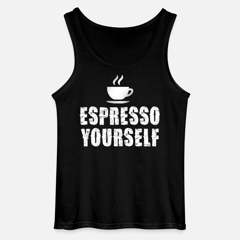 Espresso Yourself Typographic Cup - Gildan Männer Tank Top - Schwarz