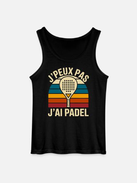 I can't I have padel – retro rainbow vibe - Gildan Men’s Tank Top - black