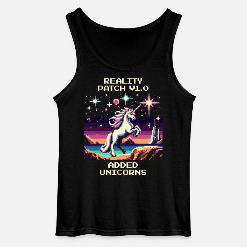 Reality Patch 1.0 | Tilføjet Unicorns - Gildan tanktop til mænd - sort
