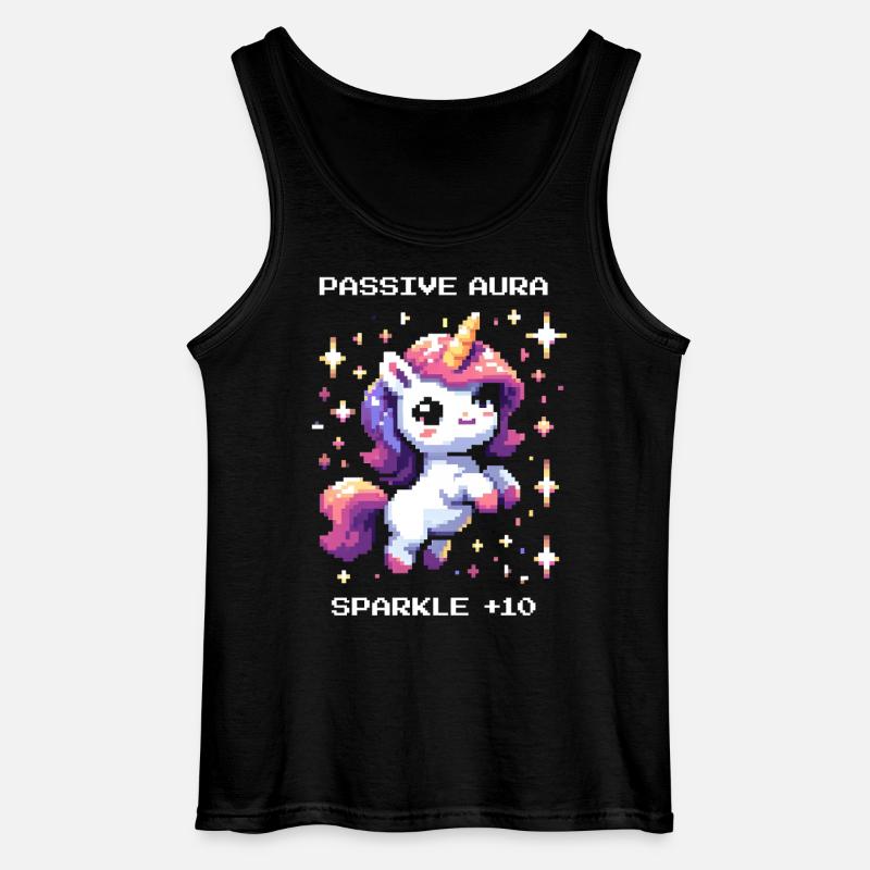 Passive Aura Active | Glitter Bonus - Gildan Men’s Tank Top - black