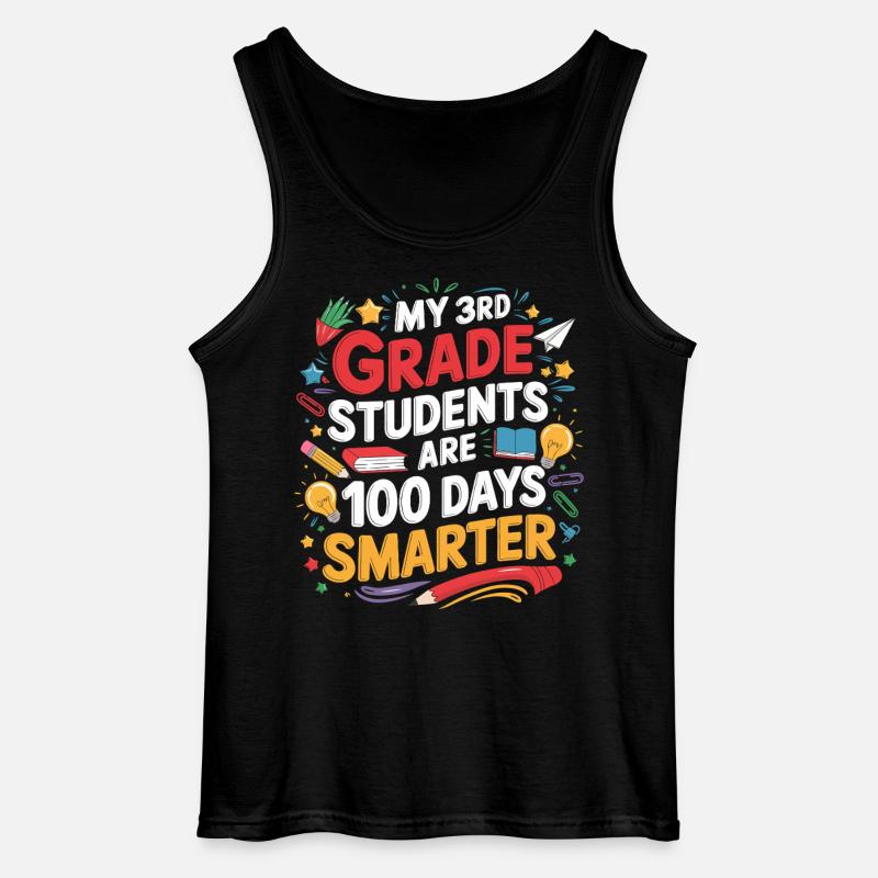 Third Class: 100 Days Smarter - Gildan Men’s Tank Top - black