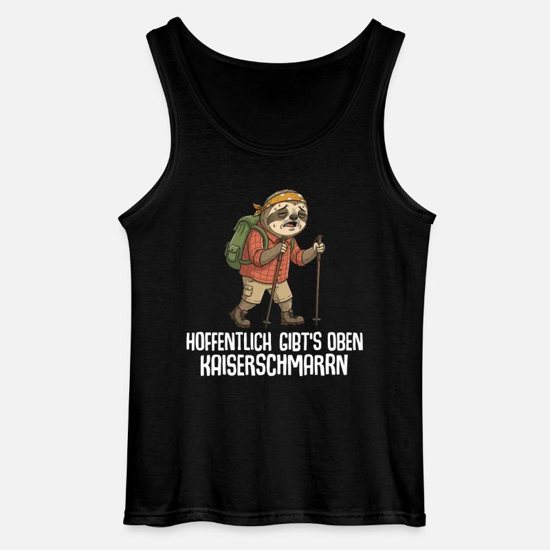 Wandern Hoffentlich gibts oben Kaiserschmarrn - Gildan Männer Tank Top - Schwarz