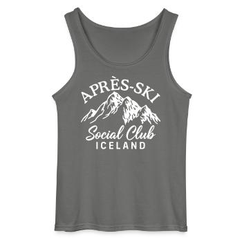 Après Ski Social Club Iceland - Débardeur Gildan Homme - charbon - Devant - AI Model Male 185 dark (185cm)