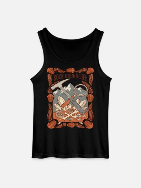 Rock Hound Life Geology Fossils - Gildan Men’s Tank Top - black