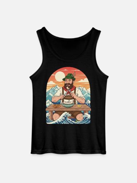 Weißwurst Alpen Kawaii Anime - Gildan Men’s Tank Top - black
