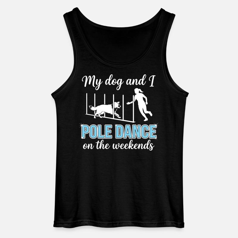 Lustiger Agility Slalom Spruch Pole Dance - Gildan Männer Tank Top - Schwarz