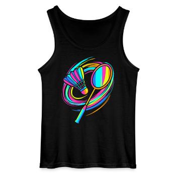 Badminton rackets - Gildan Men’s Tank Top - black - Front - AI Model Male 185 dark (185cm)
