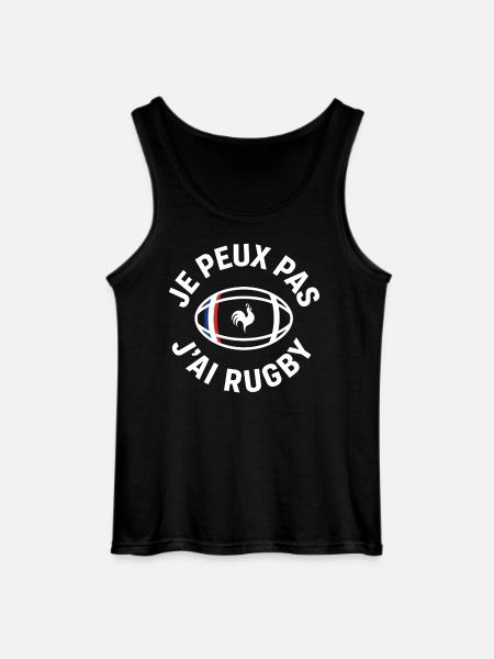 French Rugby Rooster – I Can't - Gildan Men’s Tank Top - black