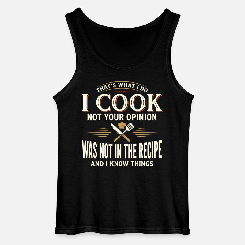 I cook and know things - Gildan Men’s Tank Top - black