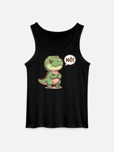 Cute dinosaur Nope funny saying - Gildan Men’s Tank Top - black