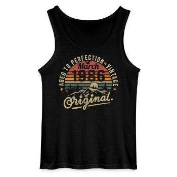 März 1986 - Gildan Männer Tank Top - Schwarz - Vorne - AI Model Male 185 dark (185cm)