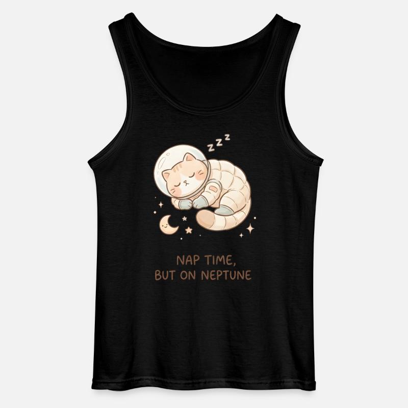 Nap Neptune | Chat de l’espace mignon - Débardeur Gildan Homme - noir