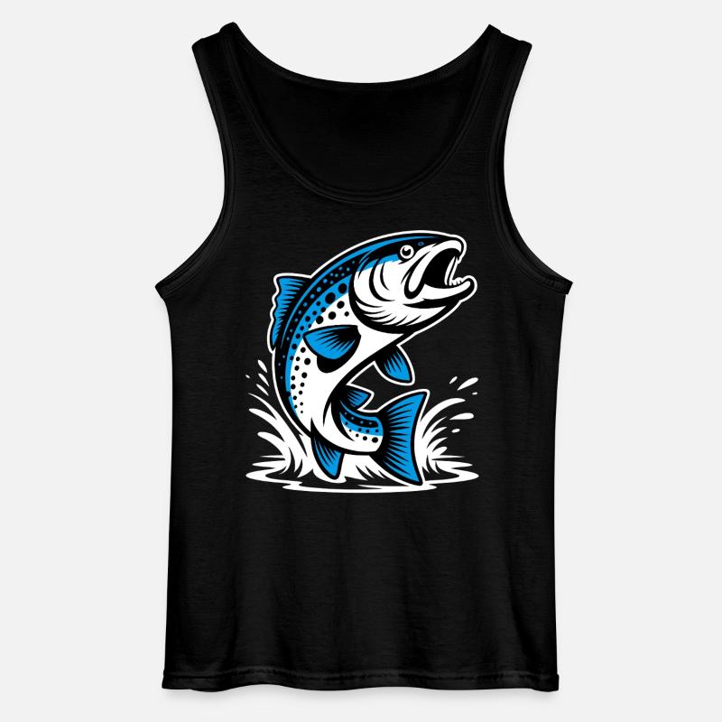 Springende Forelle - Gildan Männer Tank Top - Schwarz