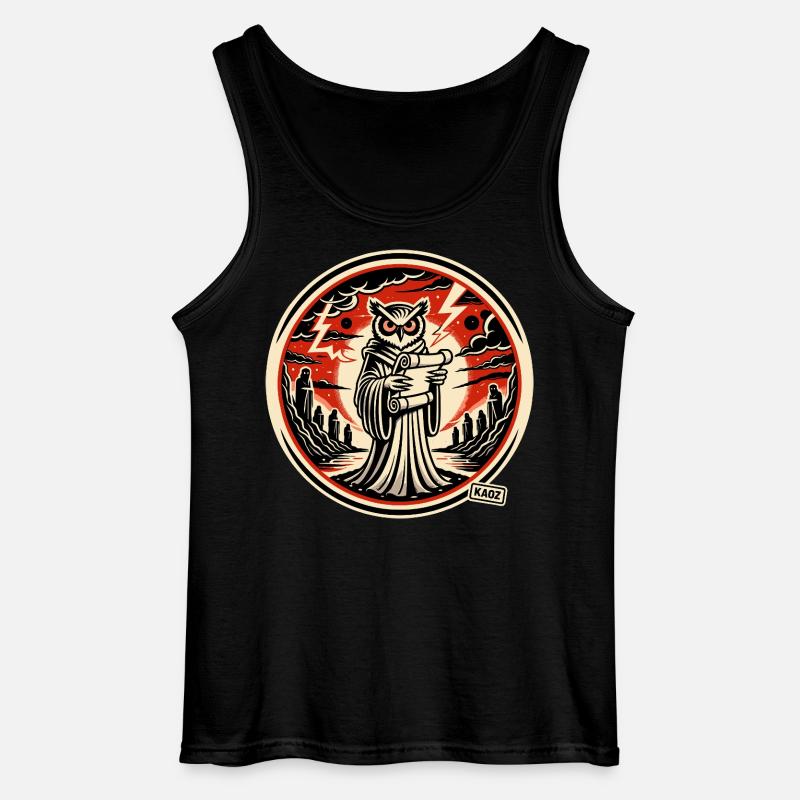 Schlaue Eule mit Brief  - Gildan Männer Tank Top - Schwarz
