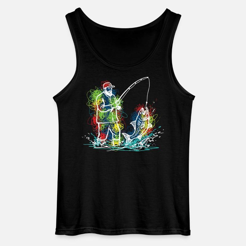 Fischerlegende Fischerfisch - Gildan Männer Tank Top - Schwarz