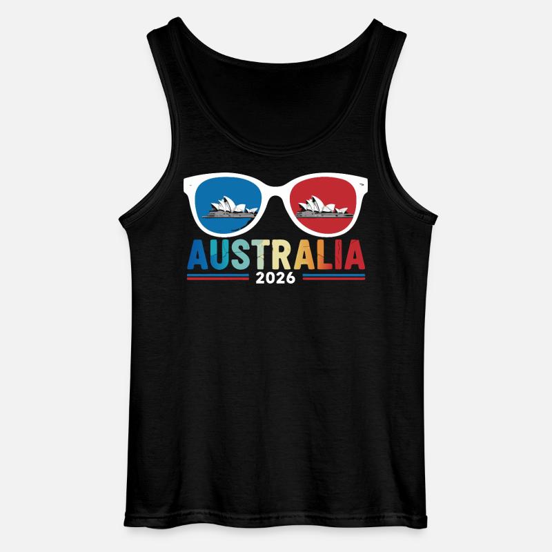 Australien Sydney Opera Solbriller 2026 - Gildan tanktop til mænd - sort