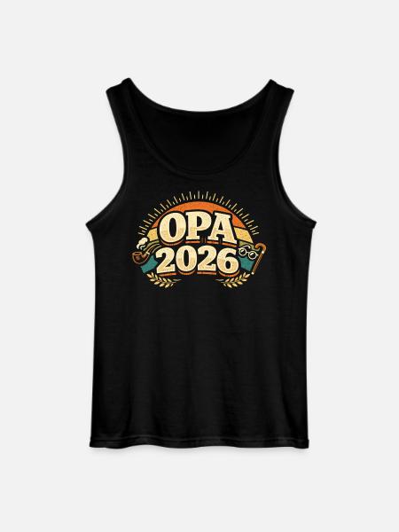 Grandpa 2026 Loading Future Grandfather Gift - Gildan Men’s Tank Top - black