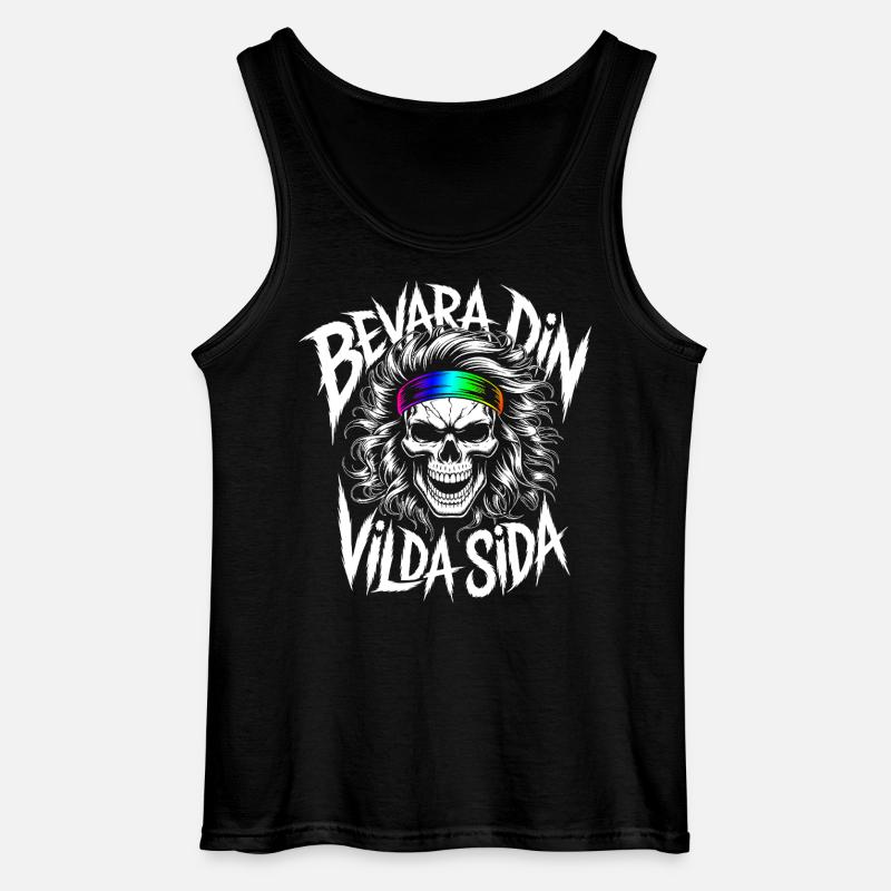 Wild Side Skull - Gildan Männer Tank Top - Schwarz
