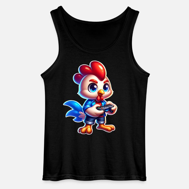 Gaming Huhn mit Controller - Gildan Männer Tank Top - Schwarz