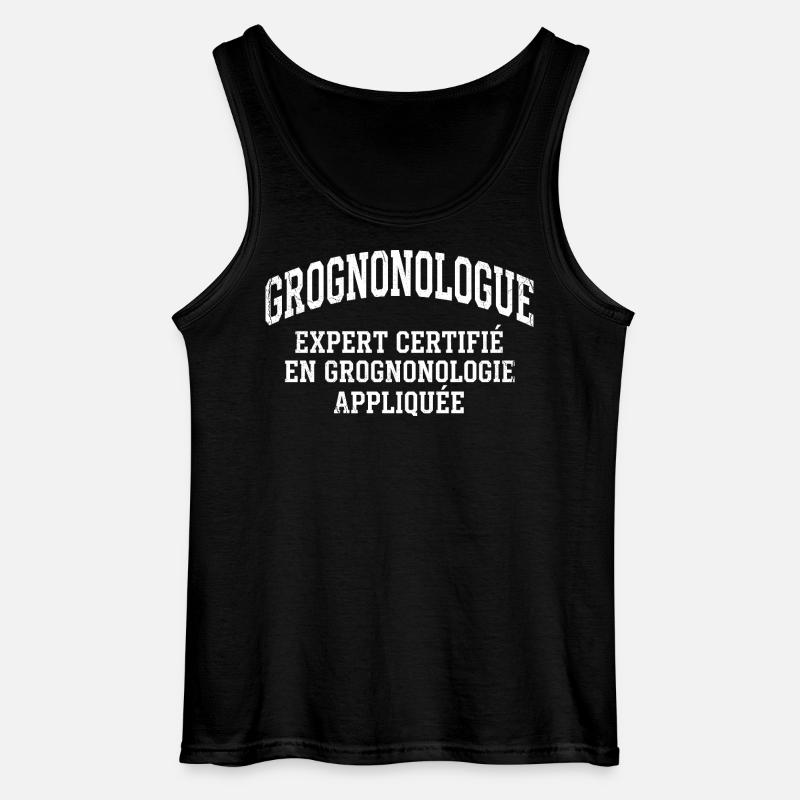 Grumpy Humor Complainer Grognonologist - Gildan Men’s Tank Top - black