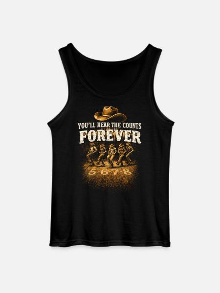 Line Dance Line Dancer Hear The Counts Forever - Gildan Men’s Tank Top - black