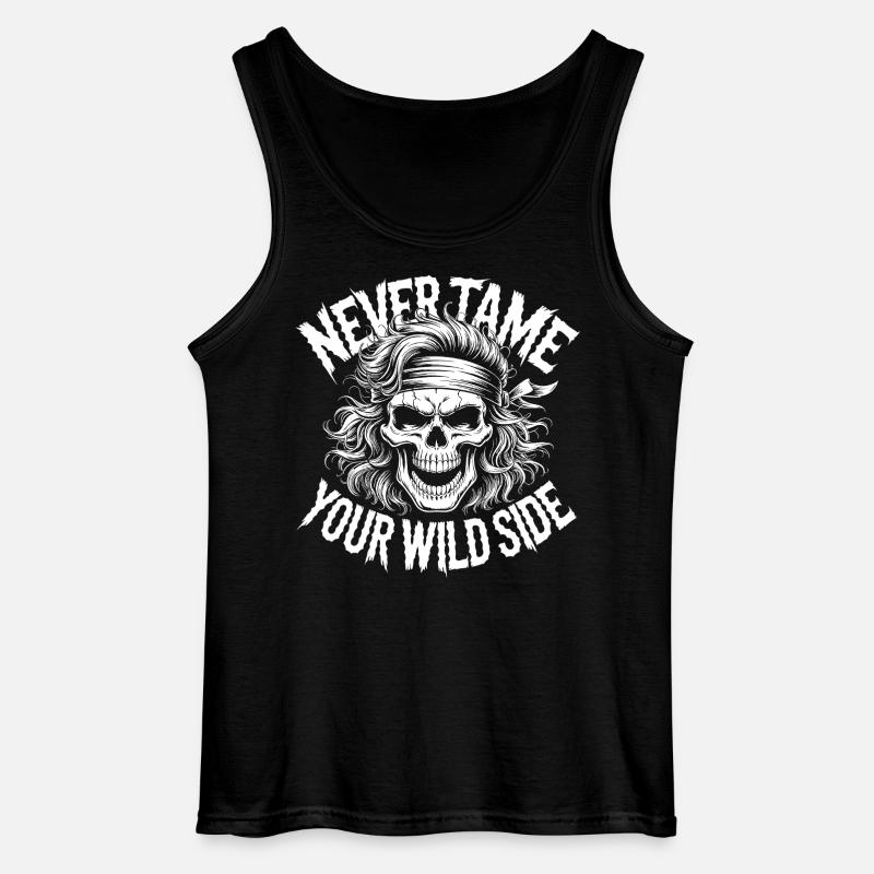 Wilde Seite Schädel-Design - Gildan Männer Tank Top - Schwarz
