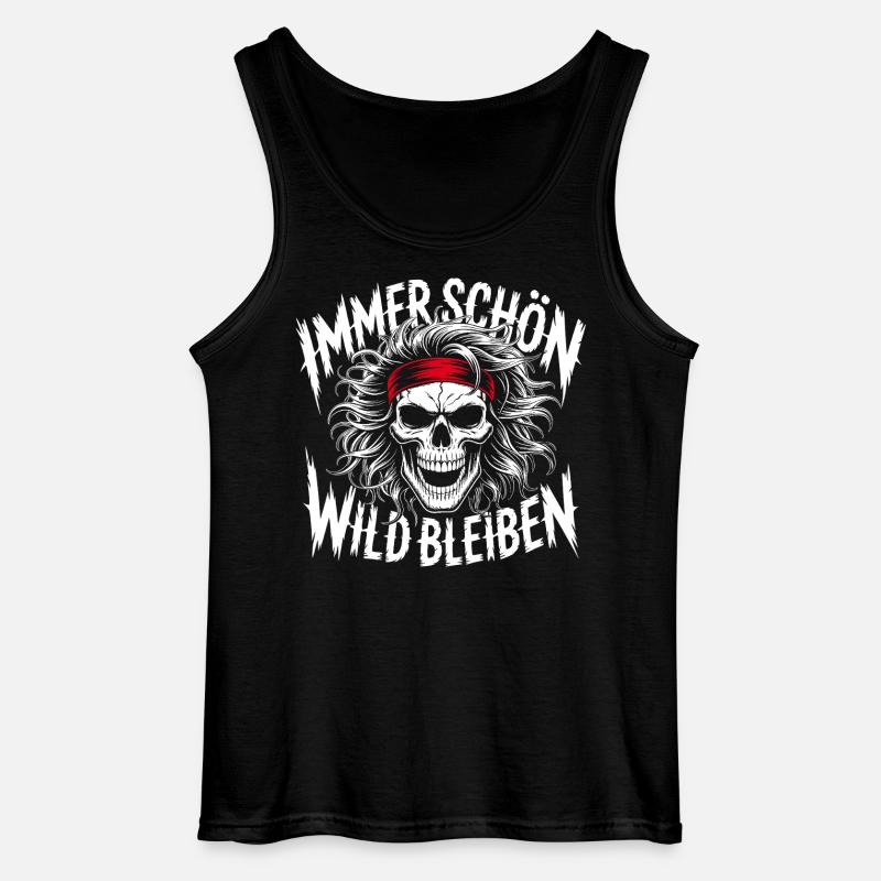 Immer Schön Wild Bleiben Skulldesign - Gildan Männer Tank Top - Schwarz