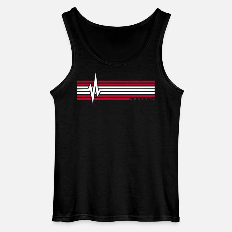 Heartbeat Austria ECG Austria Austrians - Gildan Men’s Tank Top - black