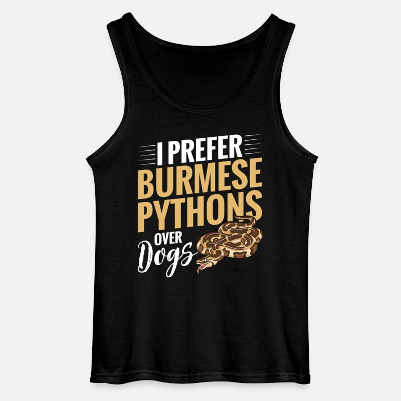 Burmesischer Python-Stoff Reptilien-Foos-Schlangenbesitzer - Gildan Männer Tank Top - Schwarz