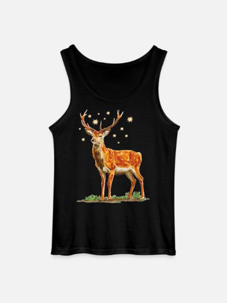 Deer with stars - Gildan Men’s Tank Top - black