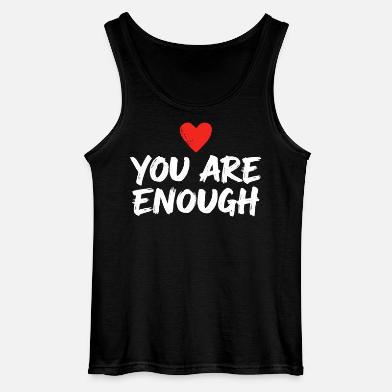 Du er nok Hjertebekræftelse Selvkærlighed - Gildan tanktop til mænd - sort