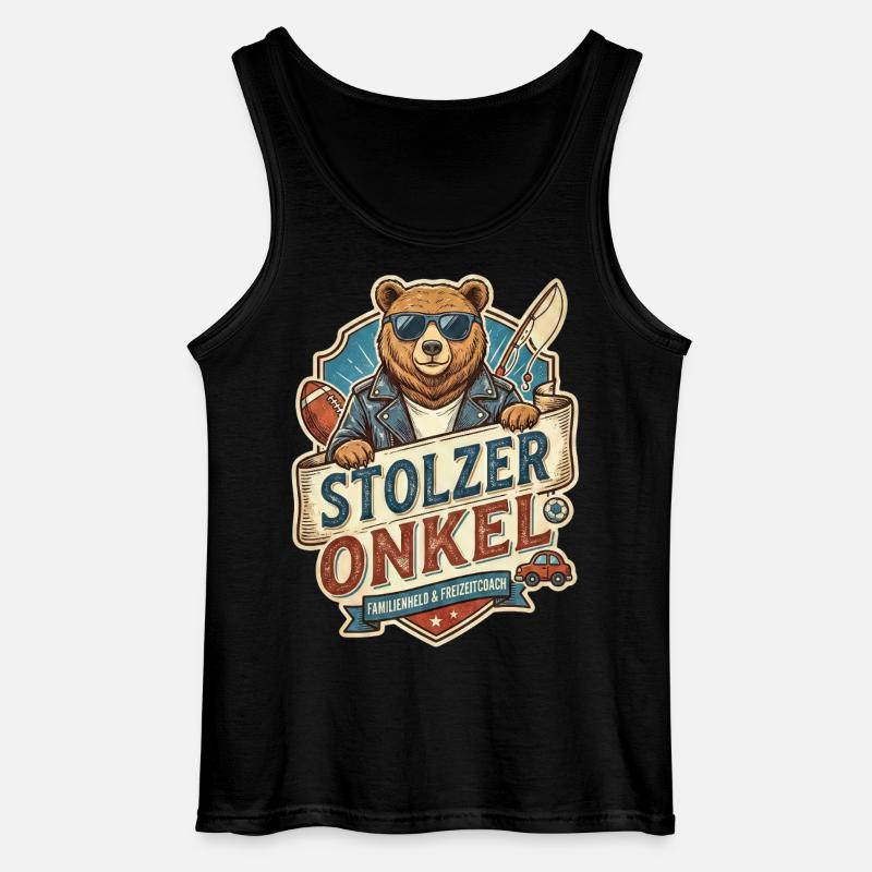 Stolzer Onkel Bär – Freizeitheld - Gildan Männer Tank Top - Schwarz