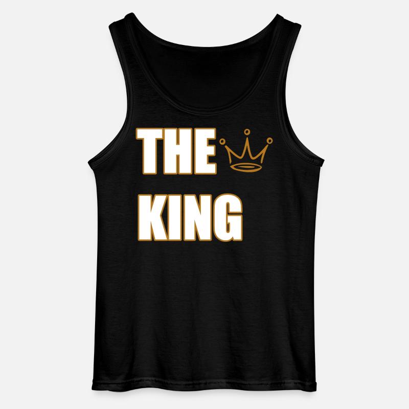 THE KING – Bold Royal Statement Design - Gildan Männer Tank Top - Schwarz