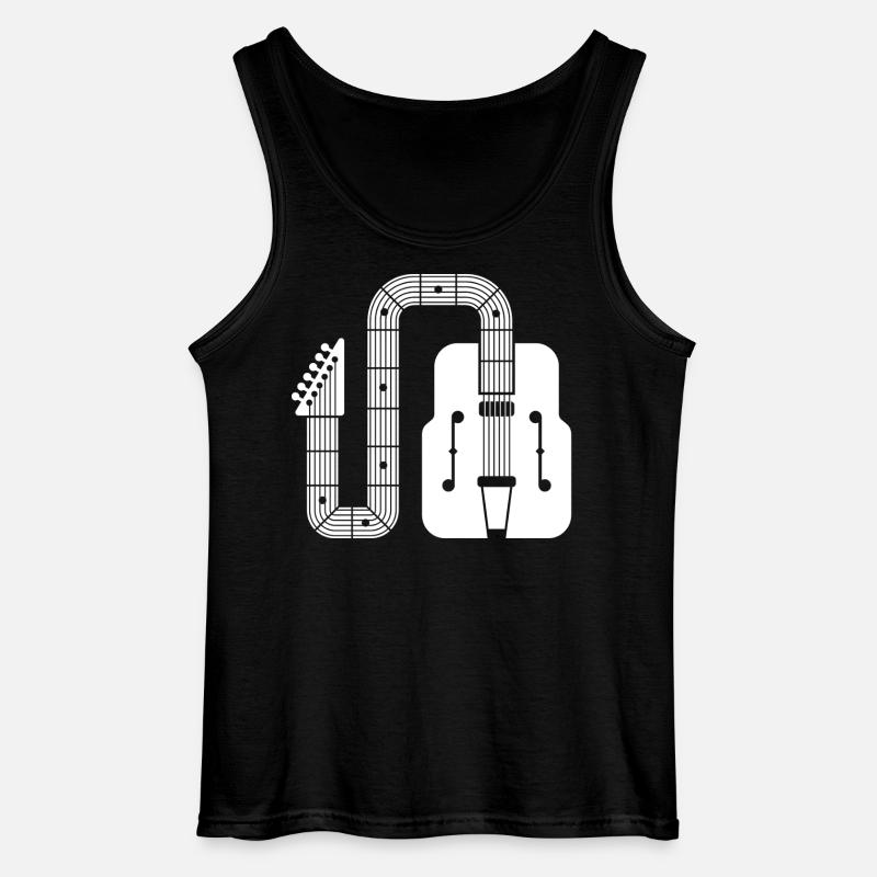 Abstract Shape Retro-Gitarre - Gildan Männer Tank Top - Schwarz