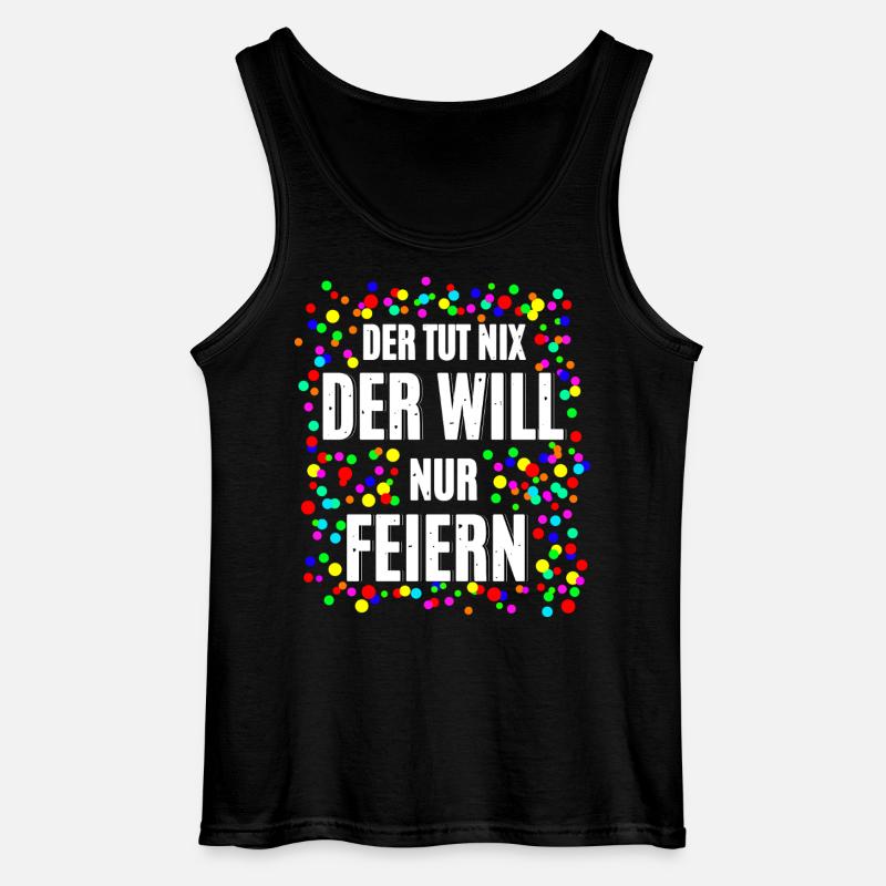 Der Will Feiern - Gildan Männer Tank Top - Schwarz