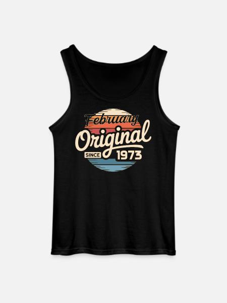 February 1973 Birthday present February 1973 - Gildan Men’s Tank Top - black