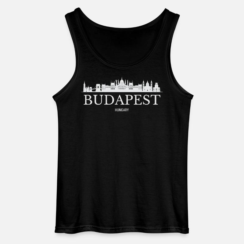 Budapester Skyline, Budapest, Ungarn - Gildan Männer Tank Top - Schwarz