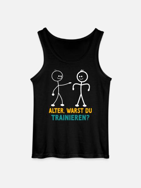 Stick Figure WERE YOU TRAINING FUNNY - Gildan Men’s Tank Top - black