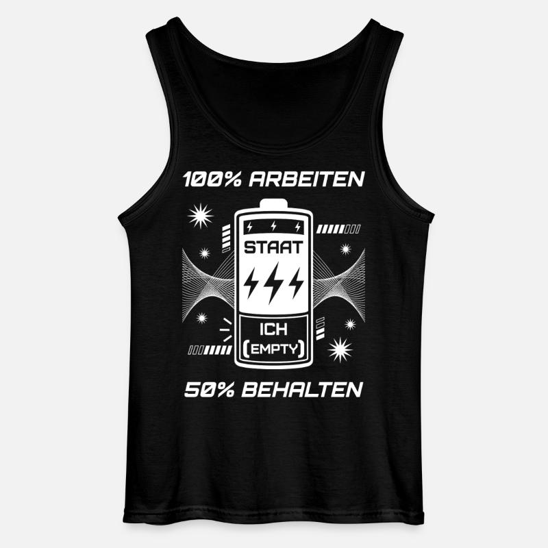 100% Work 50% Keep - Gildan Men’s Tank Top - black