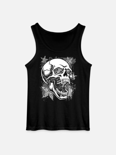 Grunge Skull Paint Splash - Gildan Men’s Tank Top - black