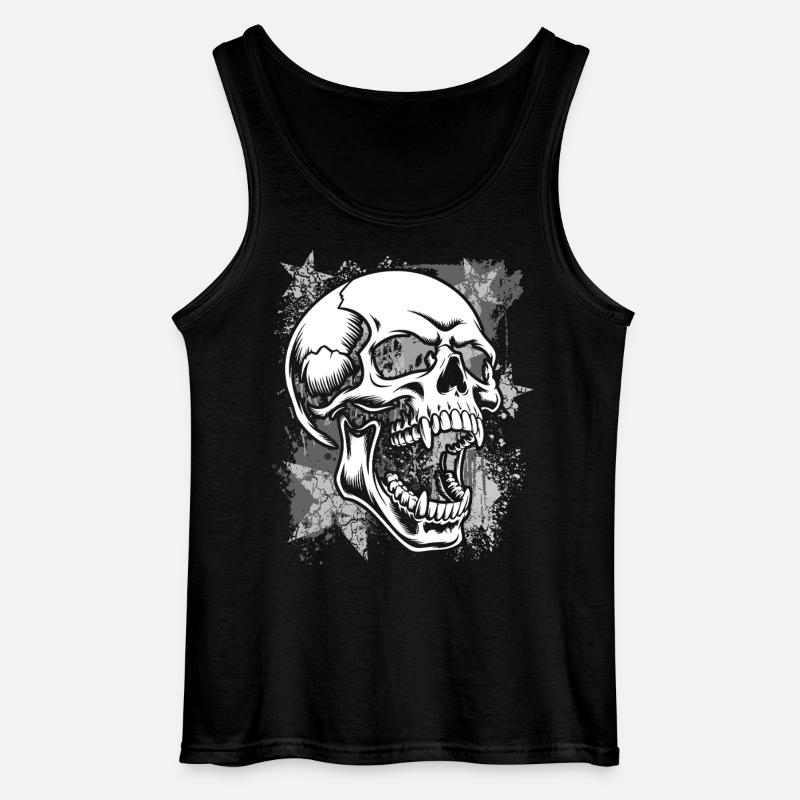 Grunge Schädel Farbspritzer - Gildan Männer Tank Top - Schwarz