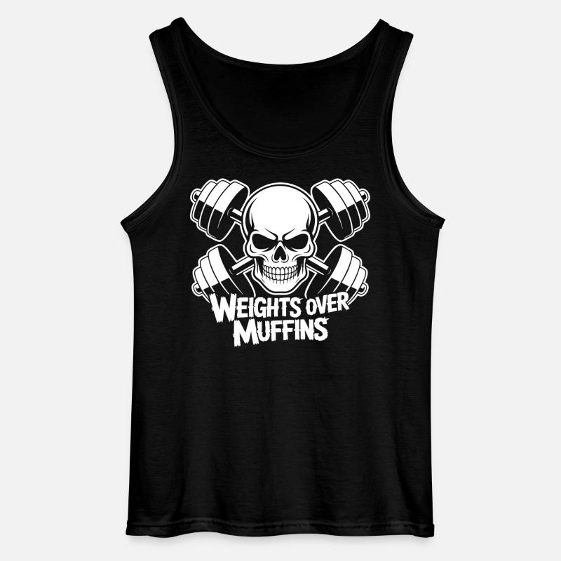Gewichte über Muffins Schädel - Gildan Männer Tank Top - Schwarz