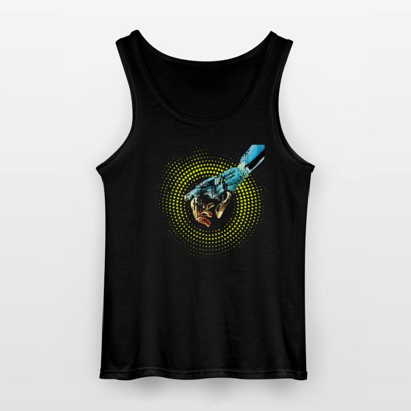 computer hand roboter KI digital cyborg code pc  Gildan Männer Tank Top