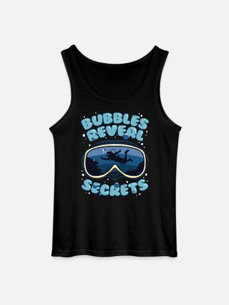 Divers Diving Bubbles Reveal Secrets - Gildan Men’s Tank Top - black
