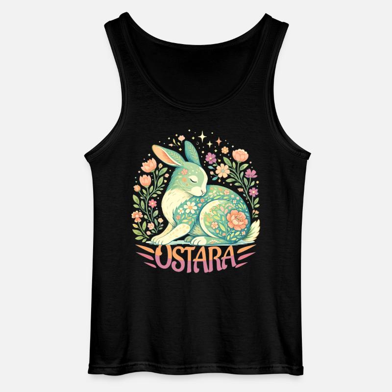 Ostara siunaa hyvää pääsiäistä Ostara Rabbit - Gildan miesten tanktoppi - musta