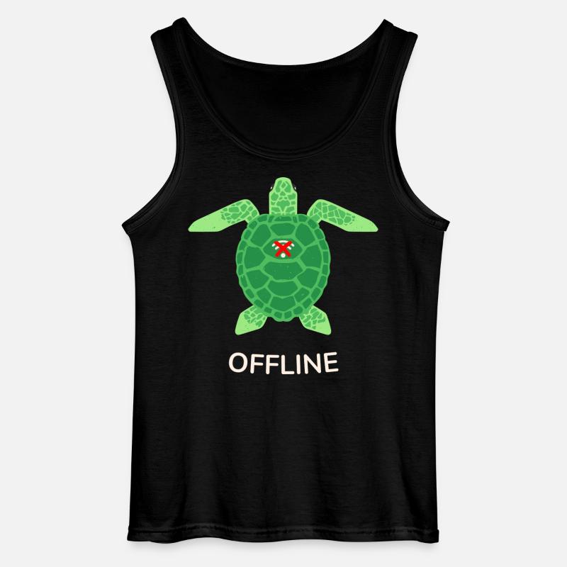 Offline-Modus Turtle - Gildan Männer Tank Top - Schwarz